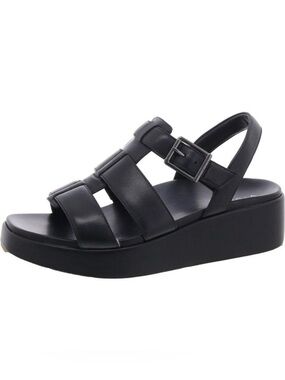 New nwot Vionic Womens Delano Black Leather Caged Buckle Slingback Sandals